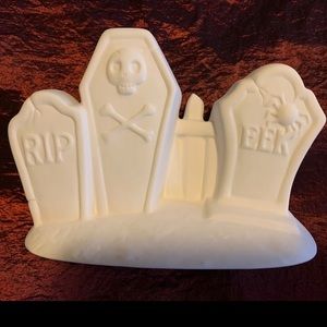 Unpainted Ceramic Bisque Gravestones Ready to Paint